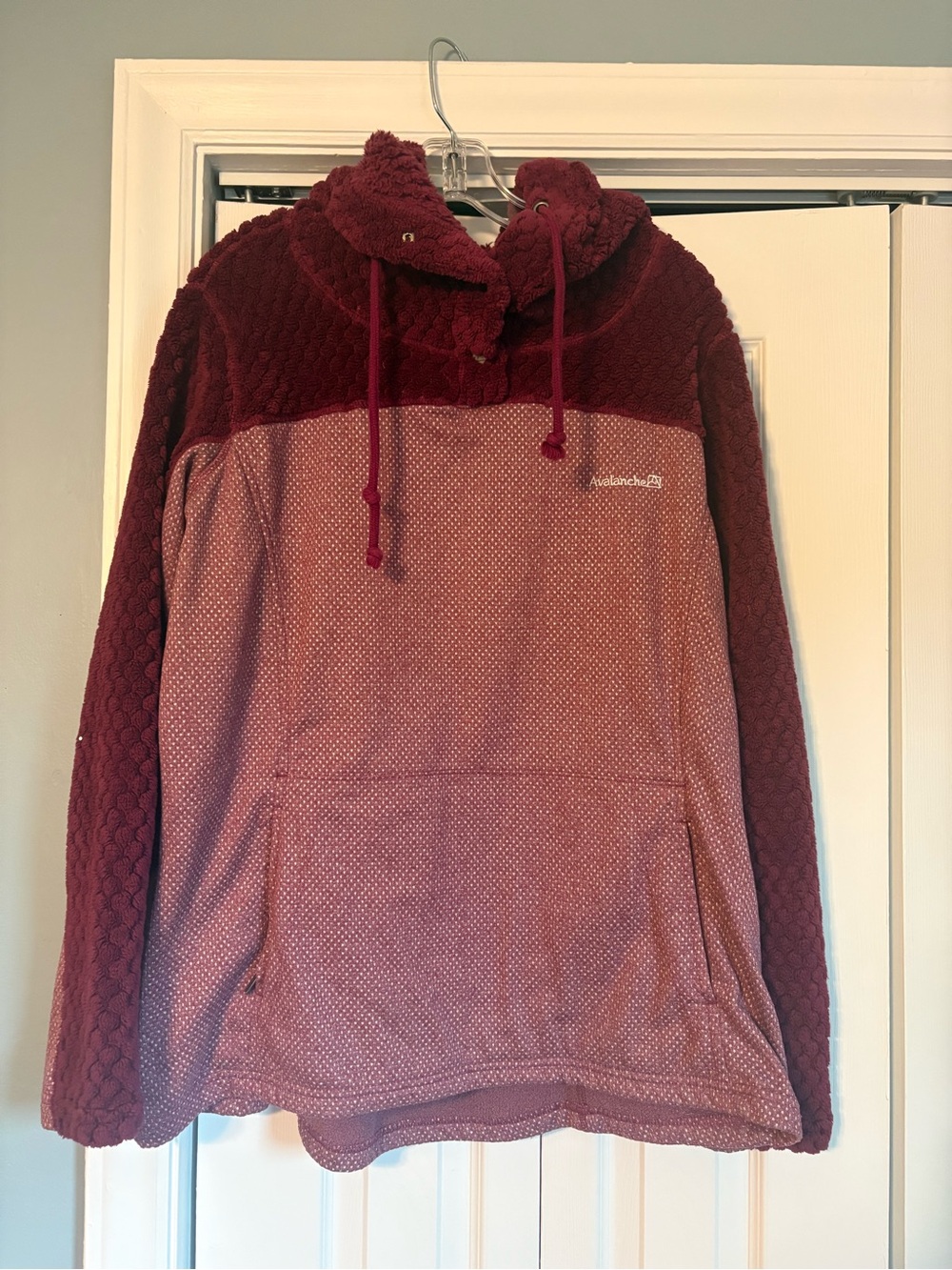 Avalanche Maroon Two-Tone Hooded Pullover